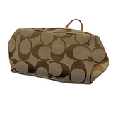COACH SIGNATURE GOLD TRIM TOTE BAG