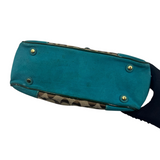 COACH TURQUOISE TRIM SIGNATURE TOTE BAG