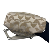 COACH KHAKI SIGNATURE SATCHEL BAG