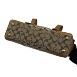 COACH BROWN SIGNATURE TURNLOCK SATCHEL