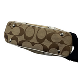 COACH SIGNATURE BEIGE & WHITE STRIPE TOTE BAG