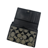 COACH BLACK SIGNATURE CANVAS WALLET