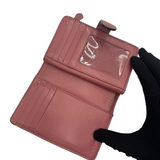 COACH SIGNATURE KHAKI & BLUSH SMALL WALLET