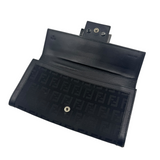 FENDI BLACK FF CANVAS CONTINENTAL WALLET