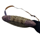 COACH SIGNATURE PURPLE TRIM BUCKLE CROSSBODY