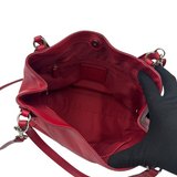 COACH RED PEBBLE LEATHER SHOULDER BAG