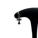 CHROME HEARTS BABY FAT CROSS DIAMOND DROP EARRING