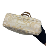 COACH SIGNATURE CANVAS CREAM SHOULDER BAG