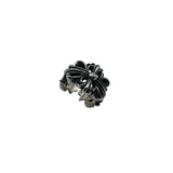 CHROME HEARTS DOUBLE FLORAL SILVER RING