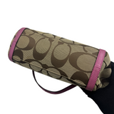 COACH SIGNATURE TOTE WITH PINK TRIM & SCARF
