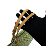 COACH GREEN SIGNATURE SATIN TOTE BAG
