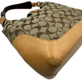 COACH SIGNATURE CANVAS & LEATHER HOBO BAG