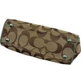 COACH SIGNATURE KHAKI AND GREEN SATCHEL BAG