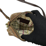 COACH SIGNATURE STRIPE BROWN CROSSBODY BAG