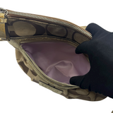 COACH SIGNATURE GOLD ACCENT CROSSBODY BAG