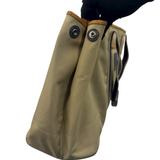 COACH KHAKI STRIPE NYLON TOTE BAG