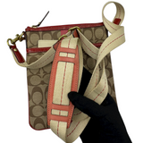 COACH RED STRIPE LEATHERWARE CROSSBODY
