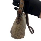 COACH TAN SIGNATURE SHOULDER BAG