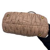 MIU MIU MATELASSÉ LEATHER TOP HANDLE BAG