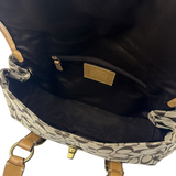 COACH BROWN SIGNATURE TURNLOCK SATCHEL