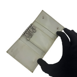 PRADA GREY PATENT LEATHER KEY WALLET
