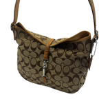 COACH SIGNATURE CANVAS HAMPTON CLIP SHOULDER BAG