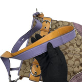 COACH SIGNATURE PURPLE TRIM BUCKLE CROSSBODY