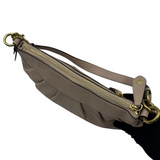 COACH TAUPE LEATHER SMALL SHOULDER BAG