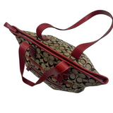 COACH SIGNATURE HAMPTONS RED TOTE BAG