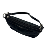 COACH SIGNATURE BLACK CANVAS POCHETTE BAG