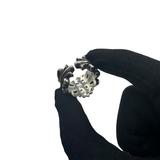 CHROME HEARTS DOUBLE FLORAL SILVER RING