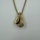 DIOR PETAL CRYSTAL GOLD NECKLACE