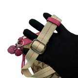 COACH SIGNATURE KHAKI & PINK CROSSBODY BAG