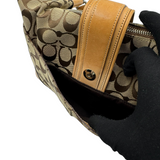 COACH SIGNATURE CANVAS & LEATHER HOBO BAG
