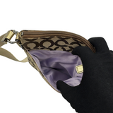 COACH SIGNATURE GOLD STRIPE CROSSBODY BAG