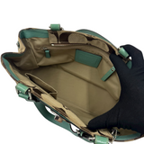COACH SIGNATURE KHAKI AND GREEN SATCHEL BAG