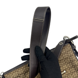 COACH SIGNATURE BROWN SUEDE TRIM CROSSBODY BAG