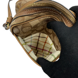 COACH SIGNATURE STRIPE BROWN CROSSBODY BAG