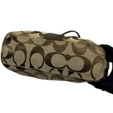 COACH BROWN SIGNATURE STRIPE TOTE BAG