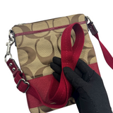 COACH RED STRIPE CROSSBODY BAG