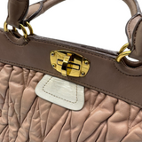 MIU MIU MATELASSÉ LEATHER TOP HANDLE BAG