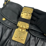 MIU MIU MATELASSÉ BLACK LEATHER HANDBAG