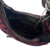 COACH BURGUNDY SIGNATURE SMALL HOBO BAG