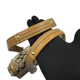 COACH BROWN SIGNATURE TURNLOCK SATCHEL