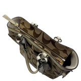 COACH SIGNATURE BEIGE & WHITE STRIPE TOTE BAG