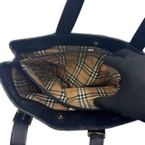BURBERRY BLACK LEATHER TOTE