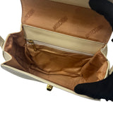 MOSCHINO IVORY HEART CLASP TOP HANDLE BAG