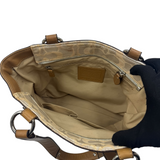 COACH SIGNATURE CANVAS CREAM SHOULDER BAG