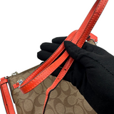 COACH SIGNATURE RED TRIM CROSSBODY BAG