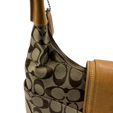 COACH SIGNATURE CANVAS & LEATHER HOBO BAG